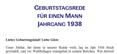 Geburtstagsrede für den Jahrgang 1938 männlich