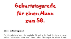 Rede zum 50. Geburtstag für einen Mann