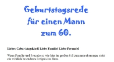 Rede zum 60. Geburtstag für einen Mann