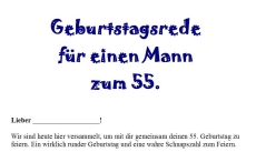 Rede zum 55. Geburtstag für einen Mann