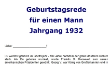 Geburtstagsrede fuer einen Mann Jahrgang 1932