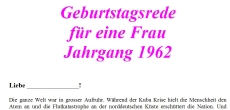 Geburtstagsrede Jahrgang 1962 weiblich