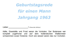 Geburtstagsrede für einen Mann Jahrgang 1963