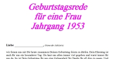 Geburtstagsrede Jahrgang 1953 weiblich