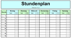Praxiserprobte Excel Vorlage Fur Alles Was Schuler Und Eltern Fur Die Organisation Des Schulalltag Benotigen