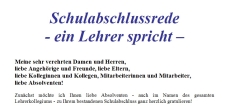 Rede zum Schulabschluss - Lehrer spricht