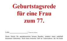 Rede zum 77. Geburtstag für eine Frau