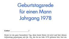 Geburtstagsrede für einen Mann Jahrgang 1978