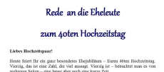 Rede zum 40ten Hochzeitstag