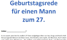 Rede zum 27. Geburtstag für einen Mann