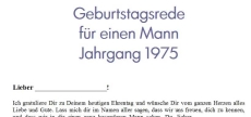 Geburtstagsrede für einen Mann Jahrgang 1975