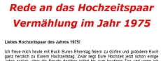 Hochzeitsrede zum Vermählungsjahr 1975