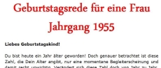 Geburtstagsrede für eine Frau Jahrgang 1955