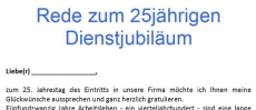 Rede zum 25jährigen Dienstjubiläum