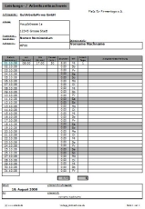Zeitnachweis für MS Excel