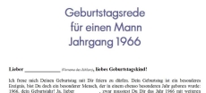 Geburtstagsrede für einen Mann Jahrgang 1966