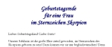 Geburtstagsrede für eine Frau im Sternzeichen Skorpion