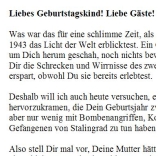Geburtstagsrede für den Jahrgang 1943 (männlich)