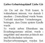 Geburtstagsrede für den Jahrgang 1933 männlich