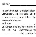 Rede zum 25. Geburtstag für einen Mann
