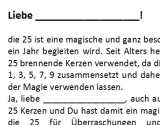Rede zum 25. Geburtstag für eine Frau