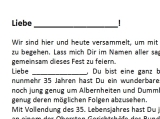 Rede zum 35. Geburtstag für eine Frau