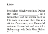 Rede zum 99. Geburtstag für eine Frau