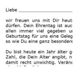Geburtstagsrede für eine Frau Jahrgang 1933