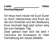 Hochzeitsrede zum Vermählungsjahr 1974
