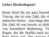 Rede zum 40ten Hochzeitstag