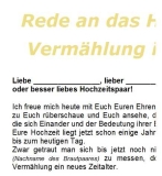 Hochzeitsrede zum Vermählungsjahr 1964