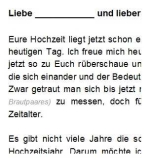 Hochzeitsrede zum Vermählungsjahr 1966