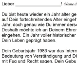 Geburtstagsrede für einen im Jahre 1983 geborenen Freund oder Verwandten