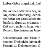 Geburtstagsrede für den Jahrgang 1979 (weiblich)