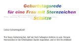 Geburtstagsrede für Frauen mit Sternzeichen Schütze
