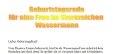 Geburtstagsrede für eine Frau im Sternzeichen Wassermann