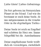 Geburtstagsrede für einen Mann im Sternzeichen Krebs