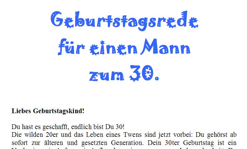 Humorvolle Geburtstagsrede Zum 30 Geburtstag Für Einen Guten Freund