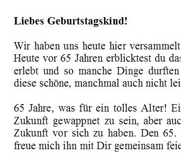 Spruch Für Eine Geburtstagskarte Zum 65
