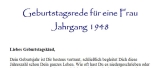 Geburtstagsrede für den Jahrgang 1948 (weiblich)