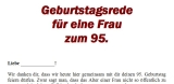 Rede zum 95. Geburtstag für eine Frau