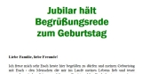 Begrüßungsrede zur Geburtstagsfeier