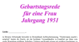 Geburtstagsrede Jahrgang 1951 weiblich