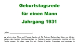 Geburtstagsrede fuer einen Mann Jahrgang 1931