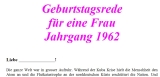 Geburtstagsrede Jahrgang 1962 weiblich