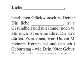 Rede zum 99. Geburtstag für eine Frau