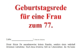 Rede zum 77. Geburtstag für eine Frau