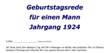 Geburtstagsrede für einen Mann Jahrgang 1924