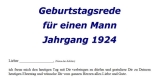 Geburtstagsrede für einen Mann Jahrgang 1924