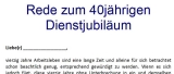 Rede zum 40jährigen Dienstjubiläum